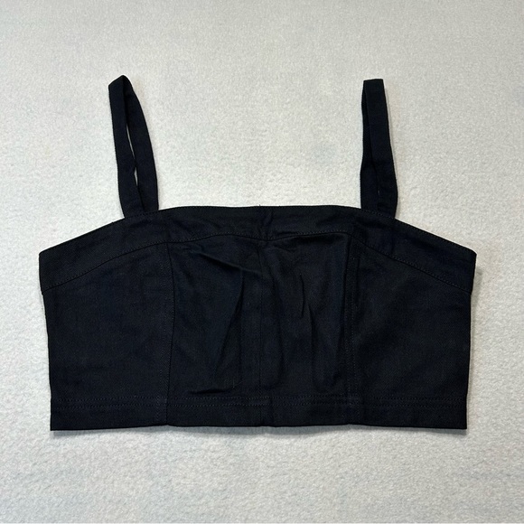 WORKHALL Black Crop Zip Back Top Size L - Picture 2 of 7